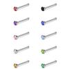 Mixed Color Nose Stud Set: Fish Tail, Inlaid Rhinestone, L-Shaped, & Straight Bar. Hot Selling & In Stock.