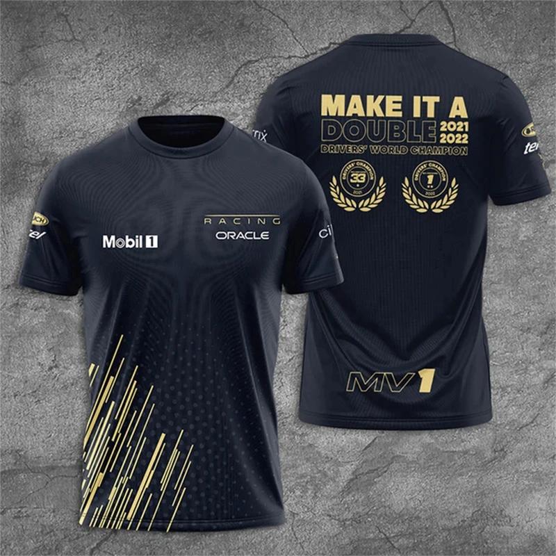 2024 Verstappen Weltmeister Rennfahrer Herren T-Shirt Kurzarm 1 Fahrer Niederländische Rennsportfans Logo Oversized Kinderkleidung Oberteile XL