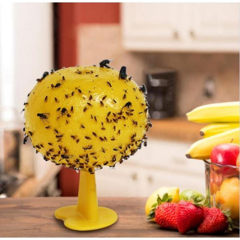 Fruit Fly Trap&Catcher Sticky Sphere Mosquito Ball Trap Bug Trap Yellow Adhesive Flexboard For Citrus Fruit Fly Hoverfly Gnat