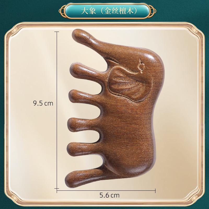 Portable Five-Claw Natural Sandalwood Massage Comb Wood Head Meridian Scalp Therapy Comb for Hair Styling and Relaxation