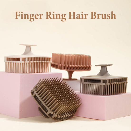 Yousheng Square Hair Scalp Massage Brush with Finger Strap Anti-Slip Hair Washing Scrubber for Deep Cleaning Exfoliating Relaxing Shower Shampoo Brush