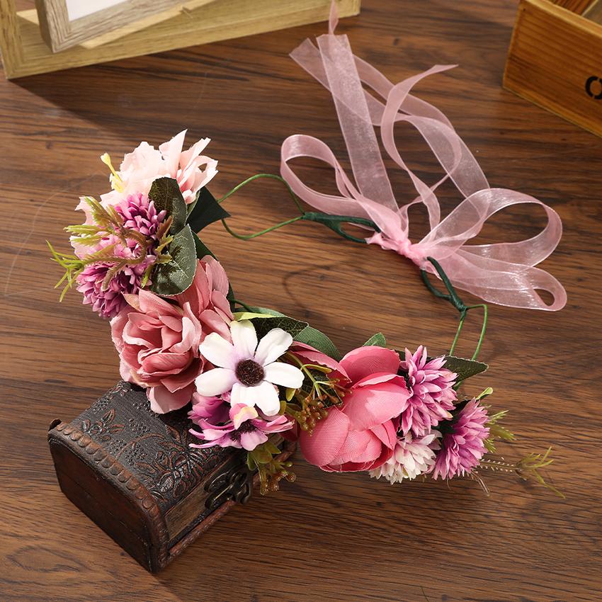 LEVAO New Spring Bridal Wedding Hairband Ladies Sweet Floral Headwear Fashion Corolla Headband Headband Hair Accessories