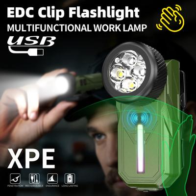 Mini EDC Flashlight Magnetic Charging Motion Sensor, Ultra Bright Clip On Headlight Portable Pocket Work Light for Hats Camping Hiking Emergency