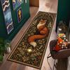 Boho Fox Forest Graphic Runner Rug Moon Phase Fern Print Hallway Mat Non-Slip Welcome Rug for Corridor Kitchen Bedroom