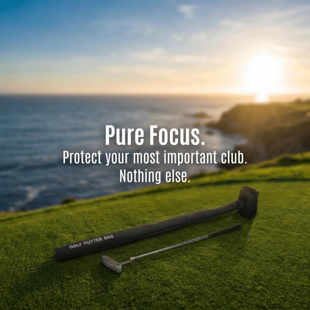 Zipper Closure Golf Club Bag Black Color Club Carrier Reusable Putter Holder  Daily Storage