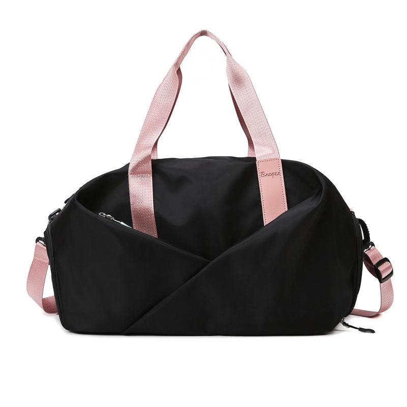 Women's Sports Gym Bag with Shoe Compartment, Wet/Dry Separation, Water-Repellent Oxford Cloth, Ideal for Yoga, Swimming, and Travel.