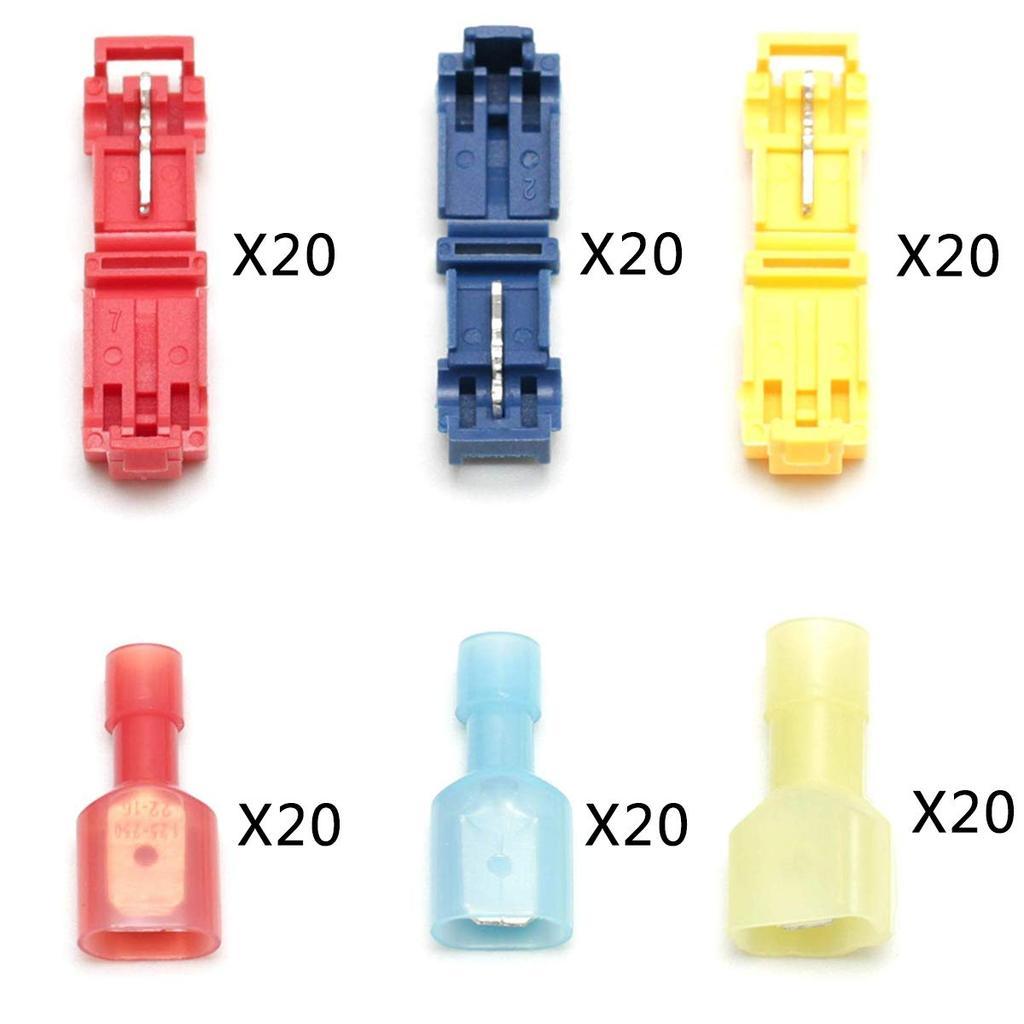 BESTU T-Shape Wiring Connector Branch Wire Connection Flat Terminal Electro Tap Wire Branch Connector