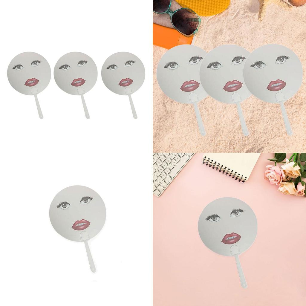 Hand Fan Summer Decoration Clear Round Pocket Fan for Performance Birthday