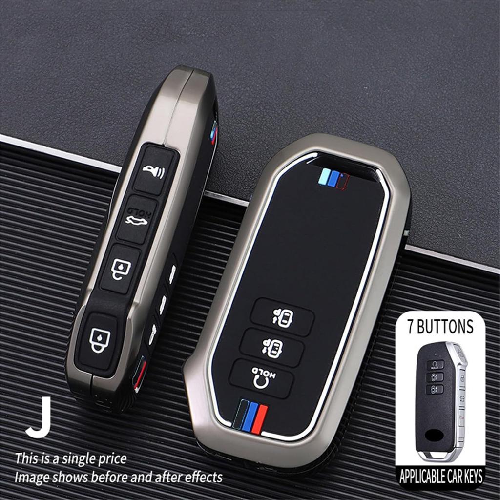 SANRILY Luminous 7 Button Key Fob Cover Fit for Kia EV6 GT K5 Sorento 2023 2022 Carnival Seven MQ4 Sportage NIRO Key Keyless Full Protection Key Case