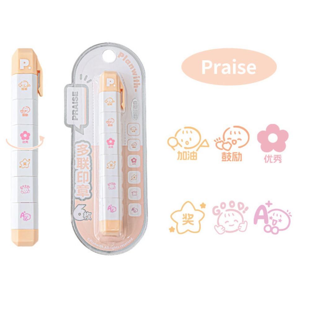 Tecknad sigillpenna självbläckande dagbokssigill söt att-göra-lista journalstämpel barngåva skolbrevpapper