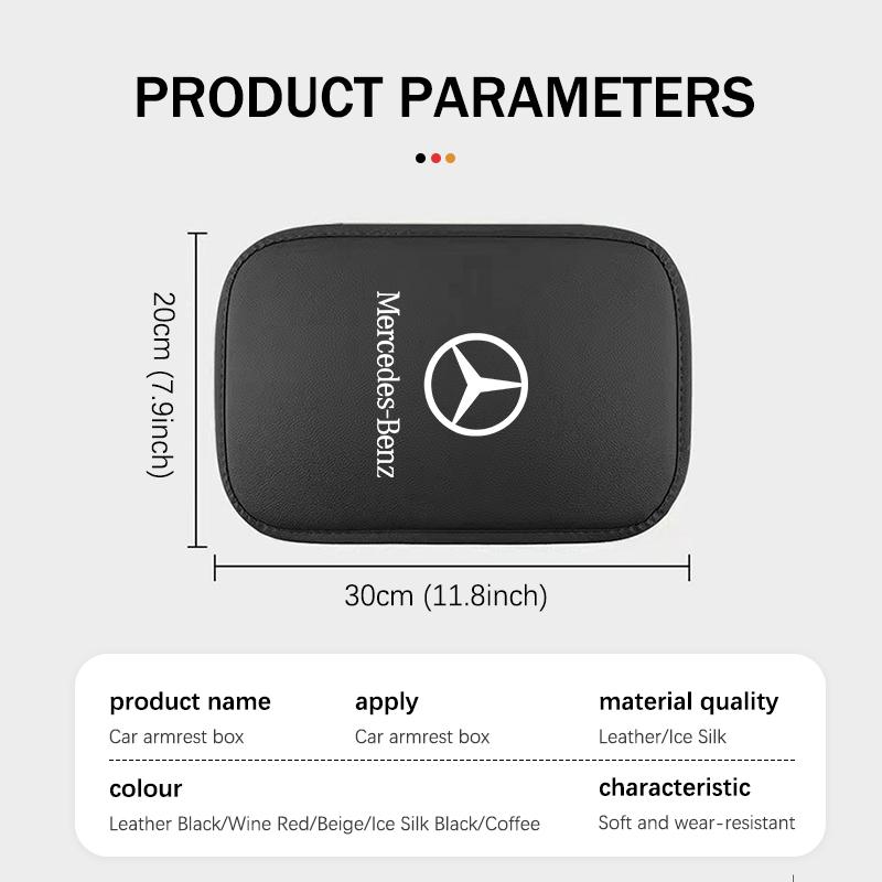 Car Armrest Box Pad Center Console Protector Heightening Mat For Mercedes Benz AMG A C E S G Class W201 W210 W108 W204 W205 W203 JS1
