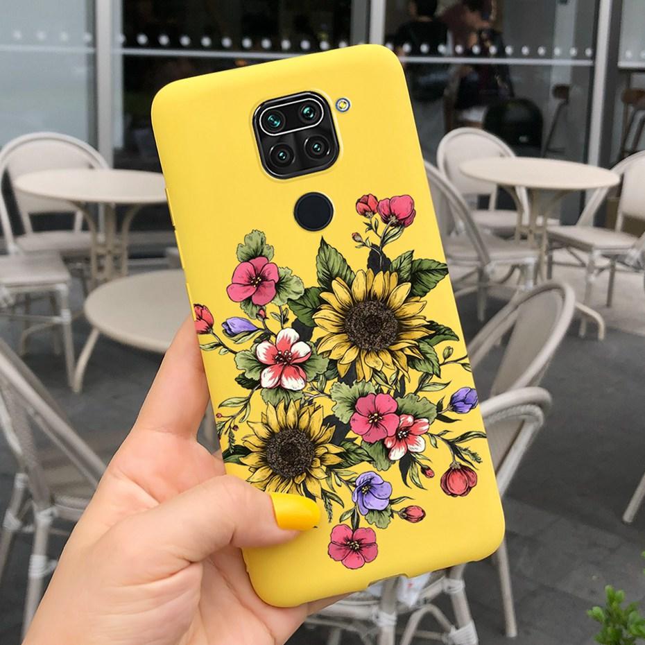 For Xiaomi Redmi Note 9 Case Luxury Sunflower Lavender Silicon Phone Back Cover Case For Redmi Note 9 Pro Max 9s Note9 Soft Etui