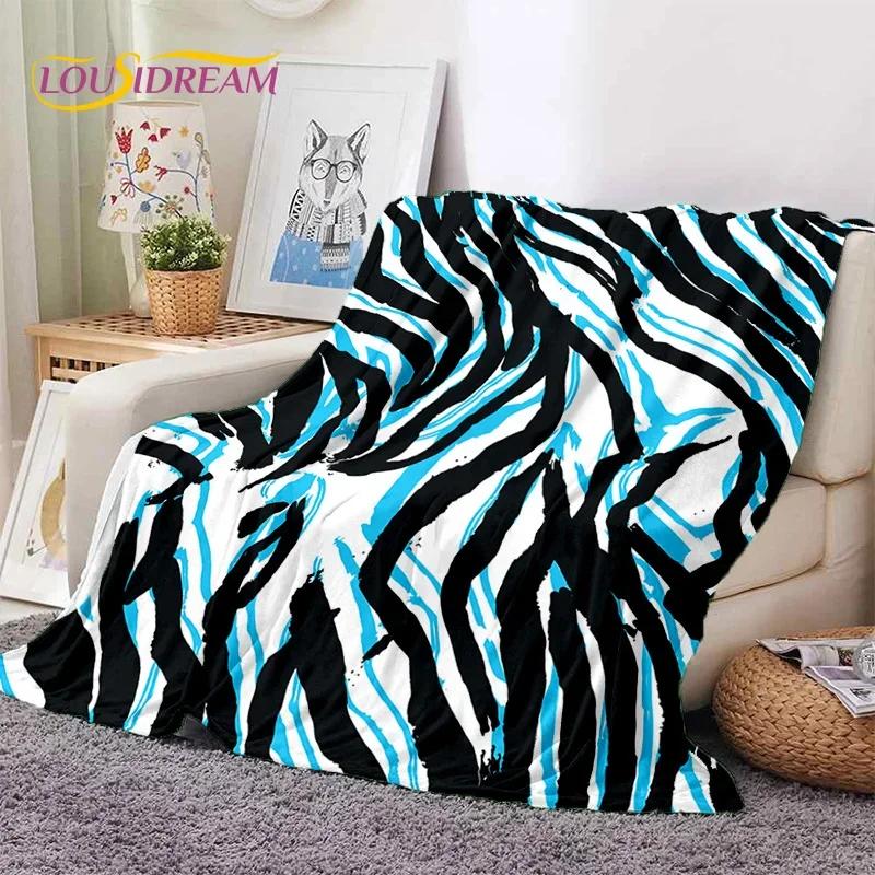 3D Colorful Zebra Stripe Leopard Tiger Soft Flannel Blanket for Bed Bedroom Sofa Picnic,Throw Blanket for Cover Outdoor Nap Gift