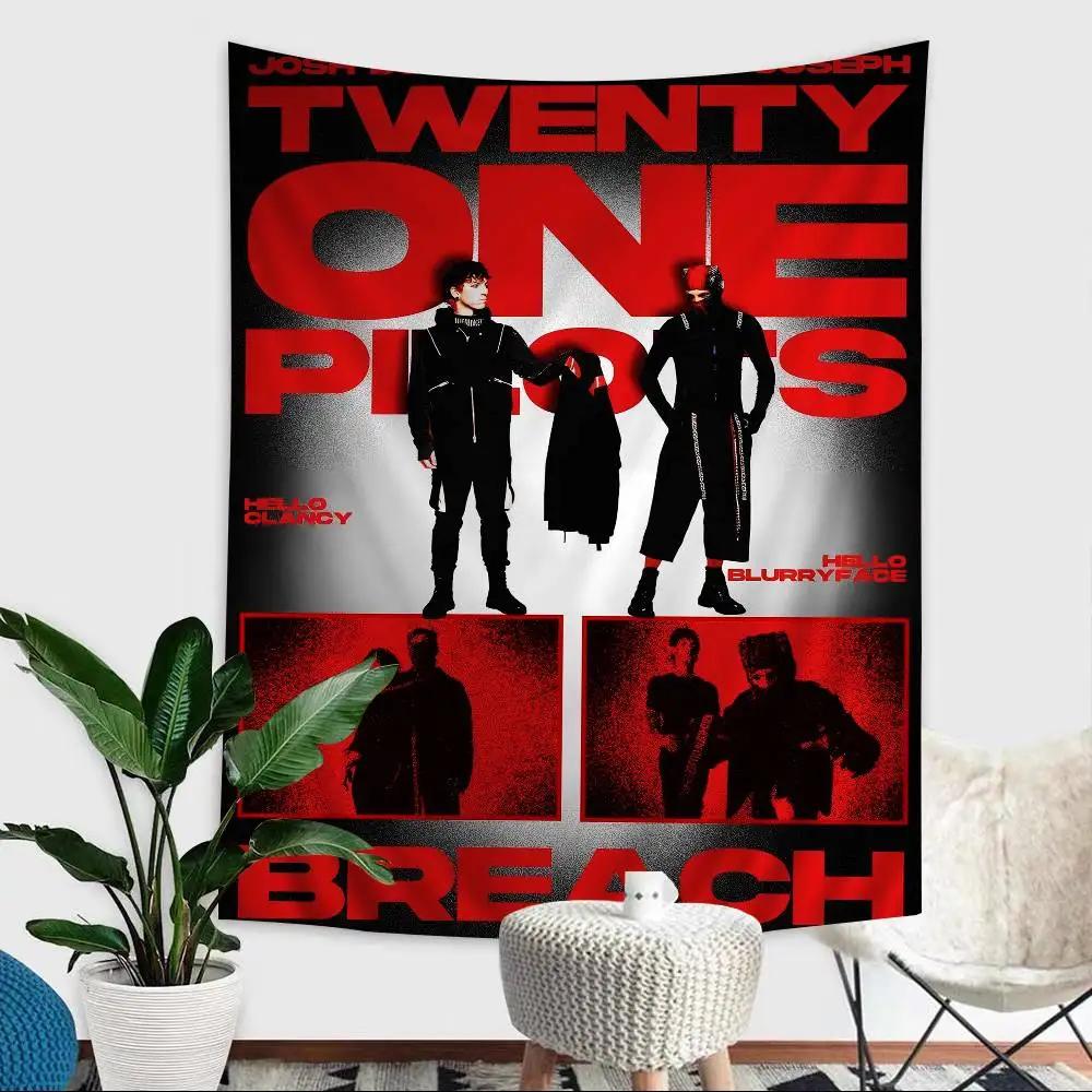 T-Twenty One Pilots Band Printed Large Wall Tapestry Cheap Hippie Wall Hanging Bohemian Wall Tapestries Mandala Home Decor