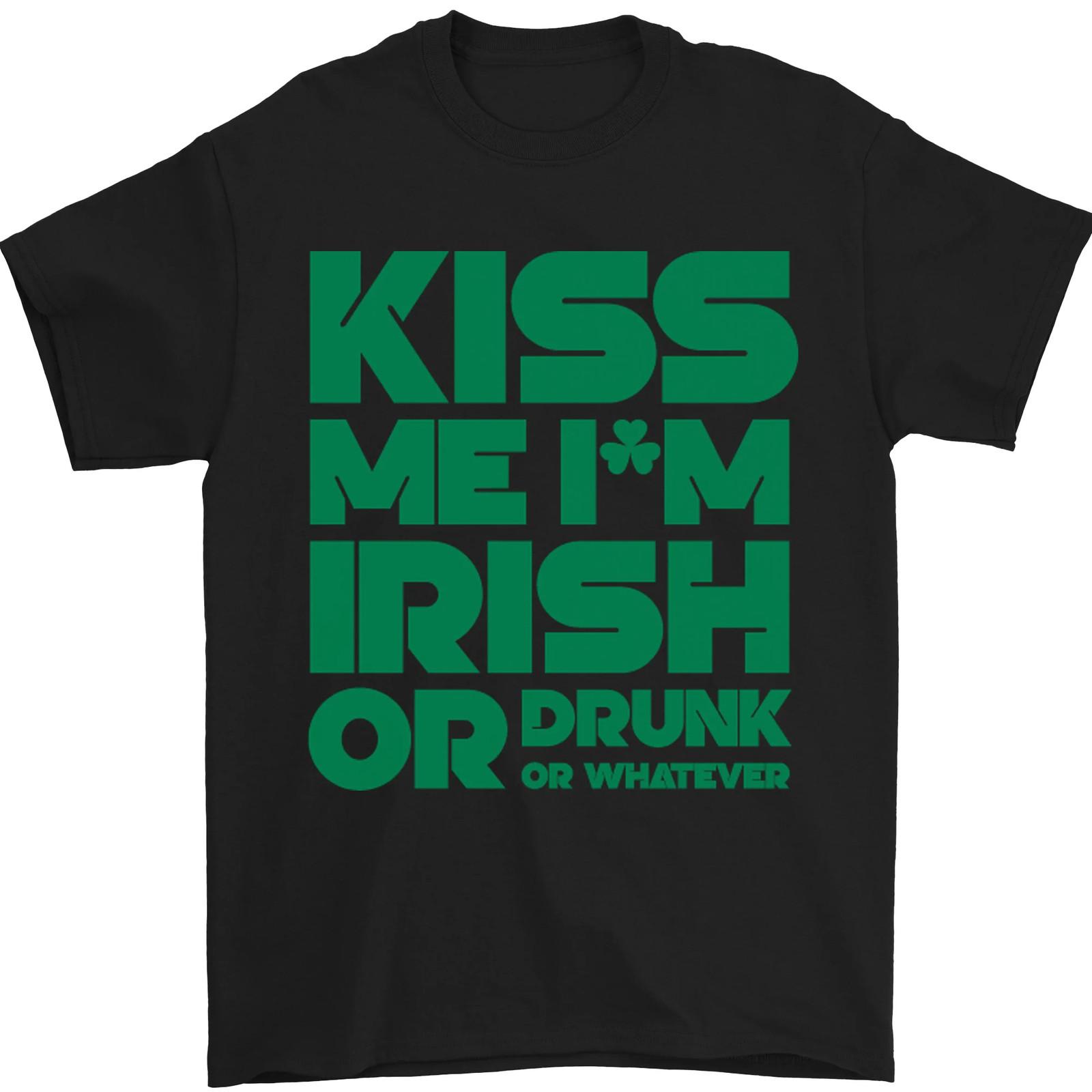 Kiss Me Im Irish or Drunk St Patricks Day Mens T-Shirt 100% Cotton S разноцветный
