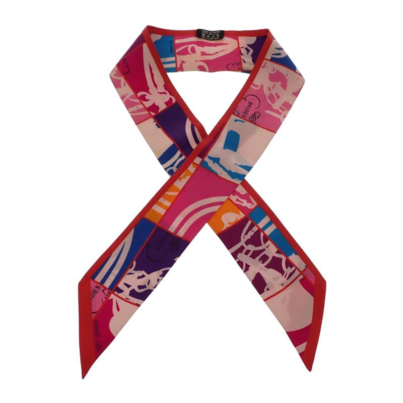 HERMES  062296S 13  scarf Red/Rouge Violet silk Women