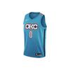 NBA 18-19 Russell Westbrook City Edition Jersey Thunder No. 0 Men Jerseys Blue AJ4632-445