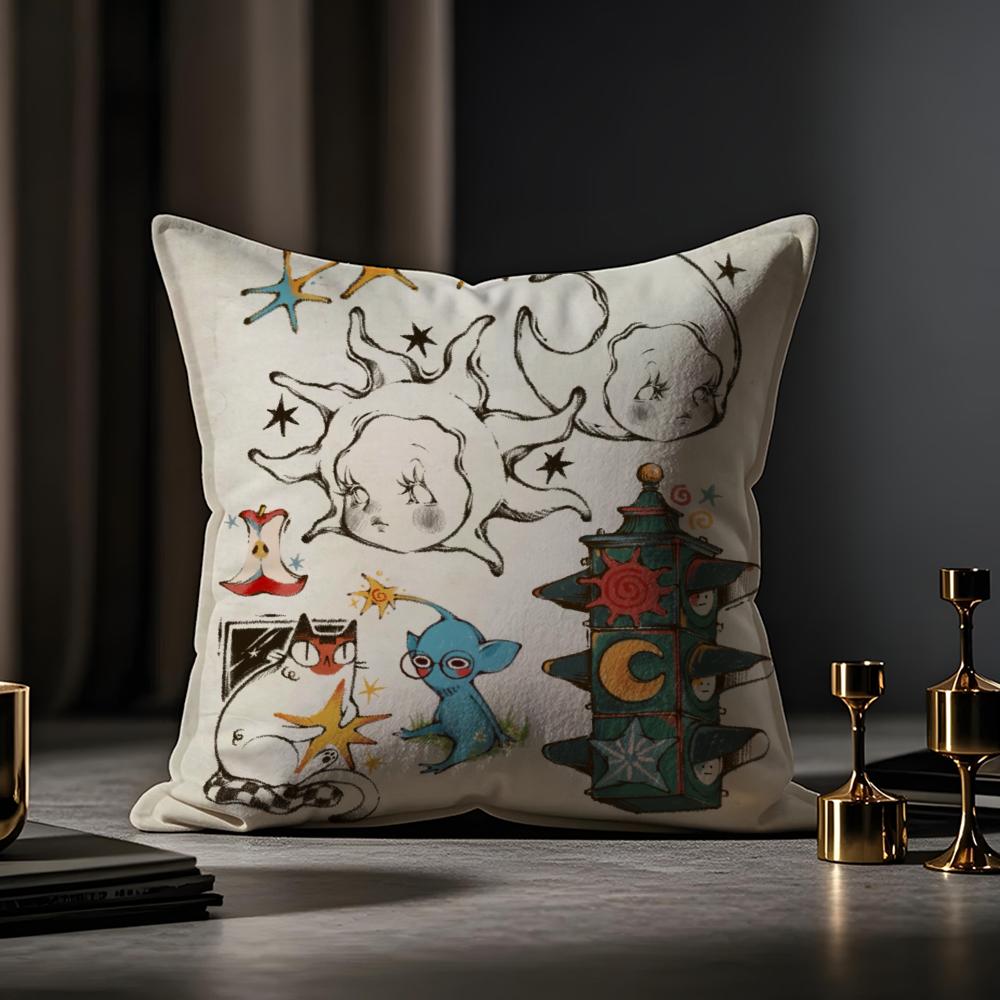 Fairy Tale Fantasy For Adults Cushion Cover Anti-dustmite Pillowcase Invisible Zipper Silky Short Plush Sofa Cushion Cover