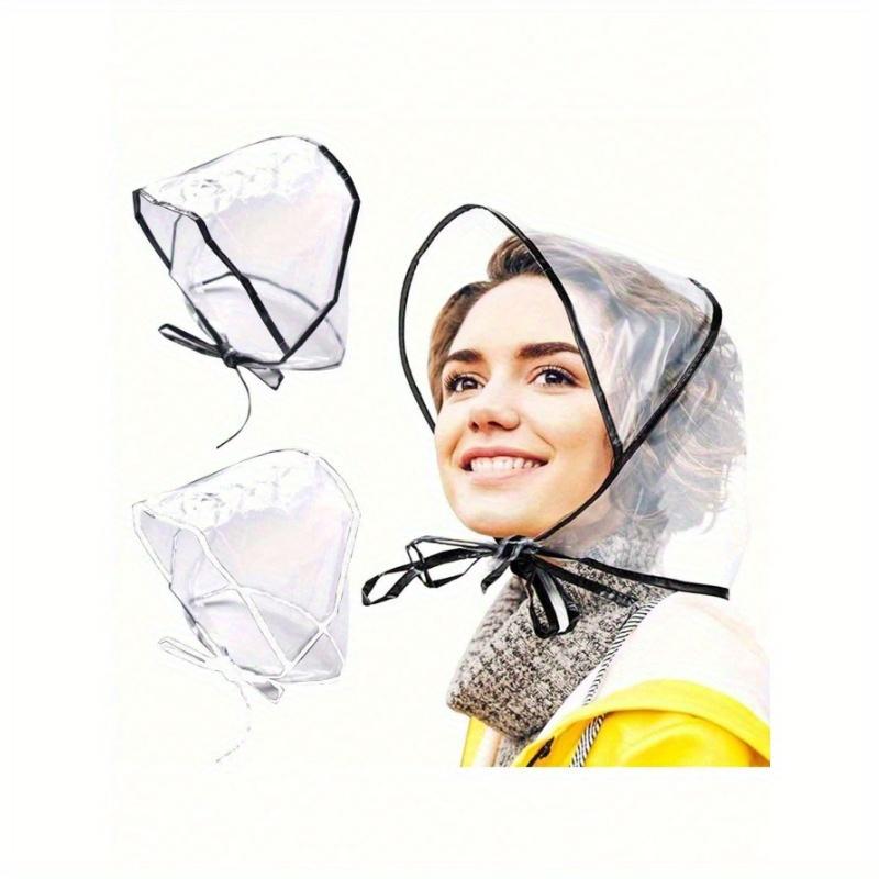 

1 шт. ПВХ дождевой чепчик для женщин прозрачная водонепроницаемая дождевая шляпа прозрачные дождевые шляпы прозрачный водонепроницаемый дождевой шарф многоразовый водоотталкивающий складной Black разноцветный