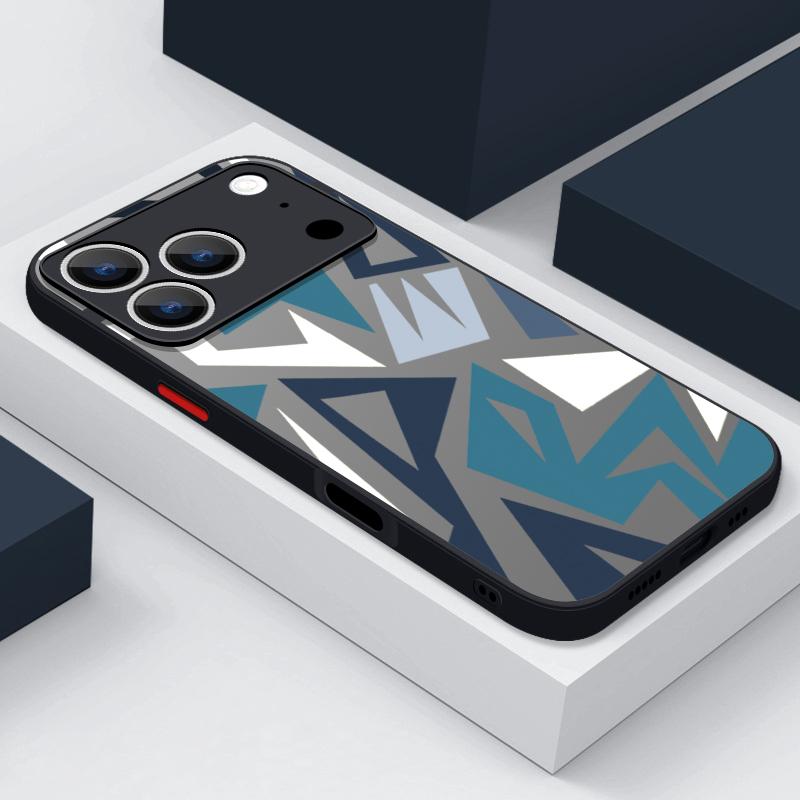 Geometric Patterned Print Case For iPhone 17 Air 16e 16 15 14 Pro Max 13 15 Pro 17 Pro 17 Shockproof Soft Edge Hard PC Matte Phone Cover