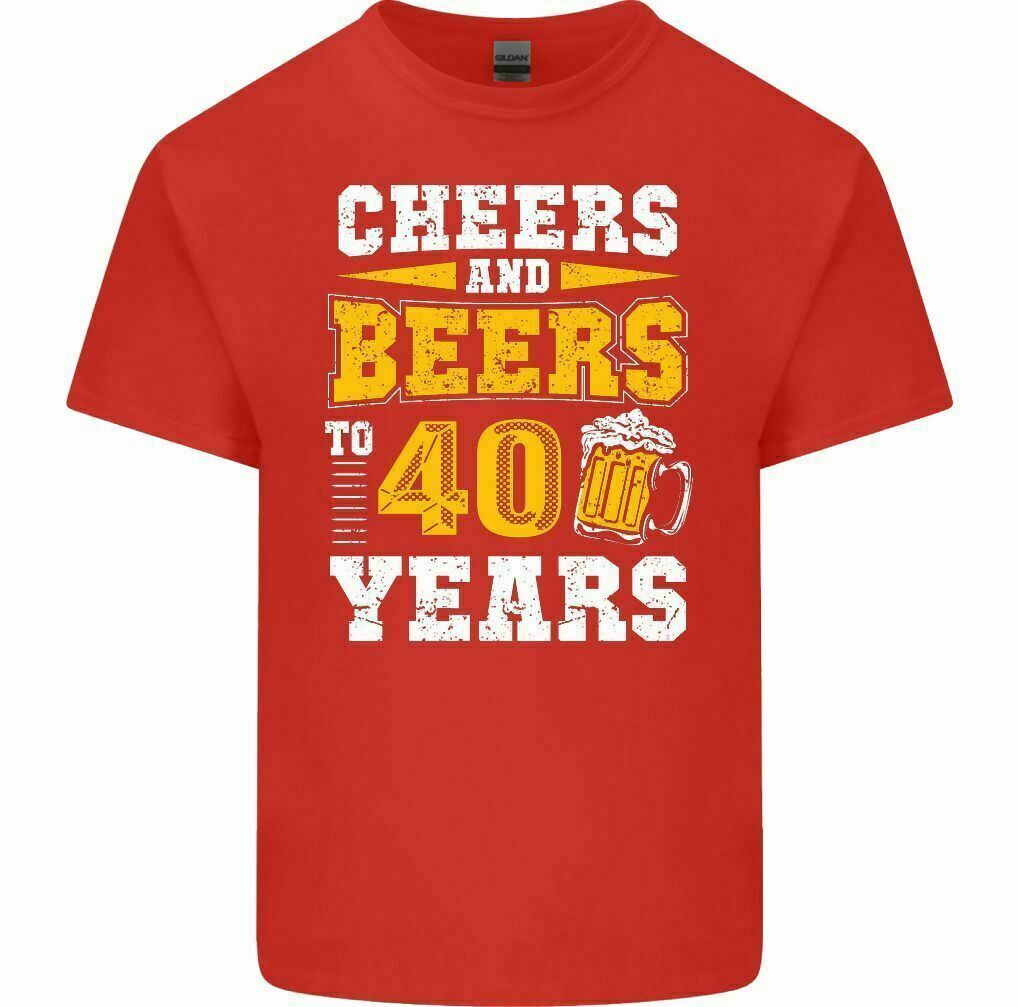 40th Birthday TShirt 1982 Unisexs Funny CHEERS  BEERS to 40 Year Old Alcohol Top