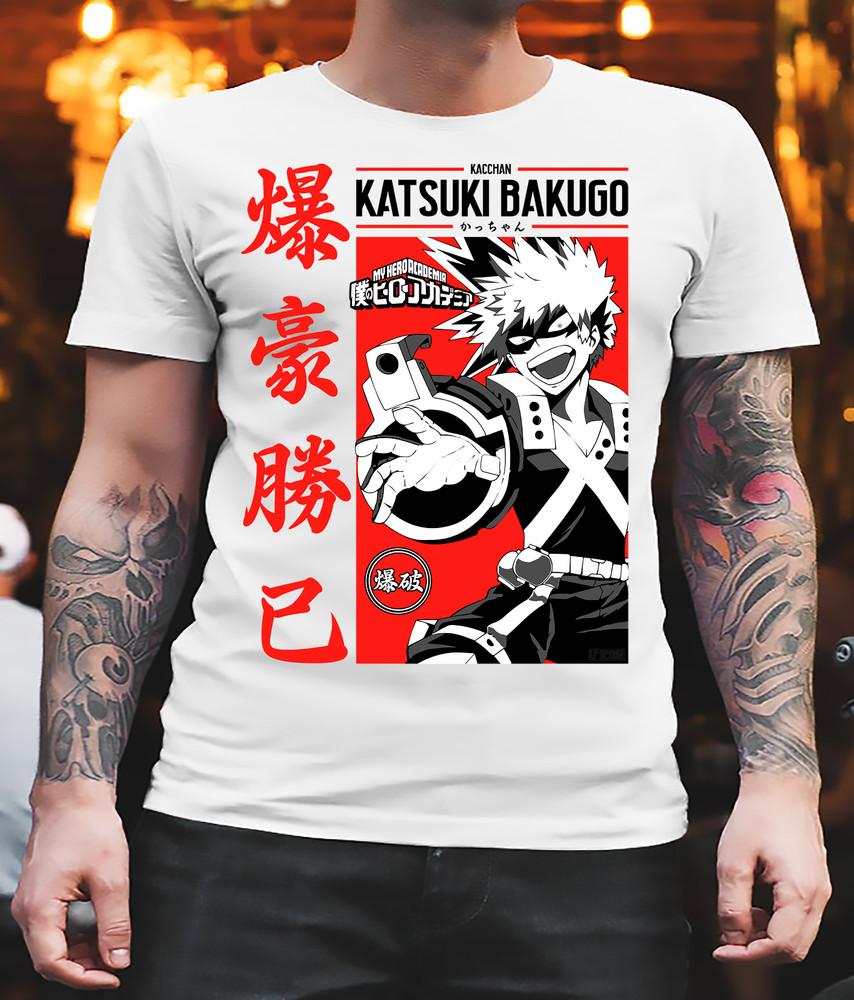

Кацуки Бакуго V2 Г.А.Г. Классическая футболка Unisex Tee для Аниме Все размеры Унисекс Футболка XL
