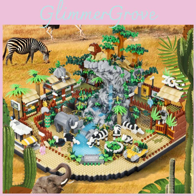 Wüsten-Zoo-Szene Montage Baustein Modell Ornament Für Kreative Kinder