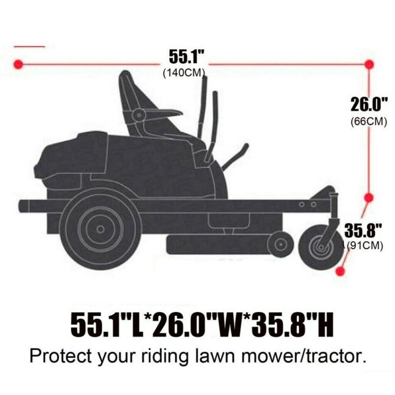 55" Dust Cover Portable Waterproof 210d Oxford Anti-uv/dust/rain For 55 Inch Long Lawn Mower Tractor