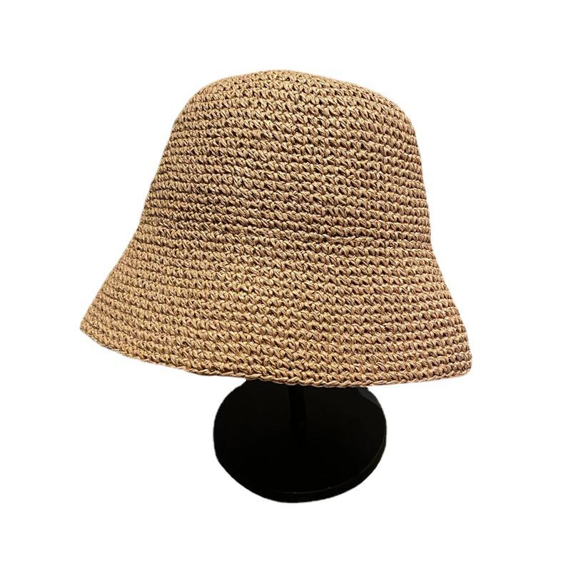 Stro Hoed Dames Kleine Verse K-stijl Trendy Makkelijk te Combineren Japanse Stijl Strand Zon Hoed Zomer Dun Gezicht-bedekkend Geweven Vissershoed