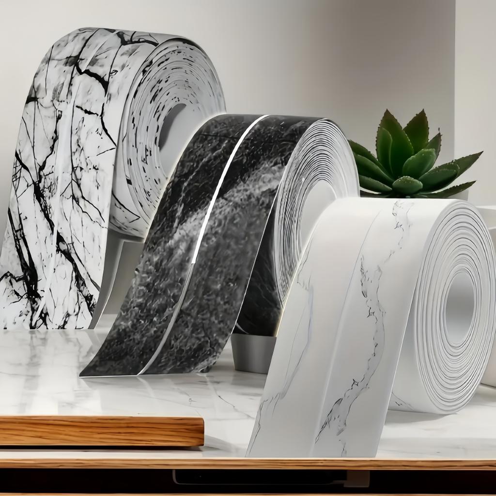 1PC 5M/196.85in Professional  Caulk Tape Decorative Countertop Shower Tile Sealer Self Adhesive Tape Kitchen