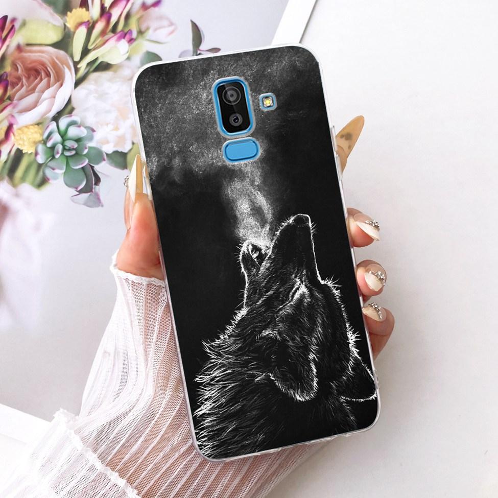 Clear Cover For Samsung J8 2018 Case SM-J810G Cute Cat Fashion Butterfly Funny 2D Painted Casing For Samsung Galaxy J8 2018