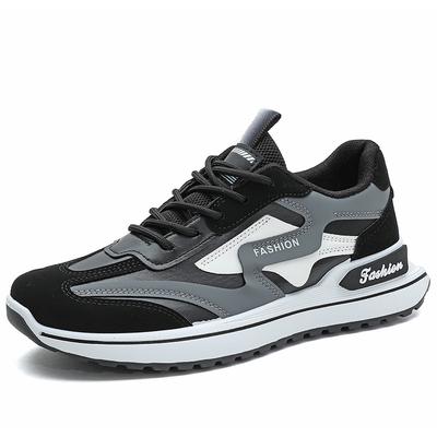 Spring New Men's Sports Shoes Student Breathable Leather Shoes Platform Sole Lightweight Multi-functional Winter and Autumn