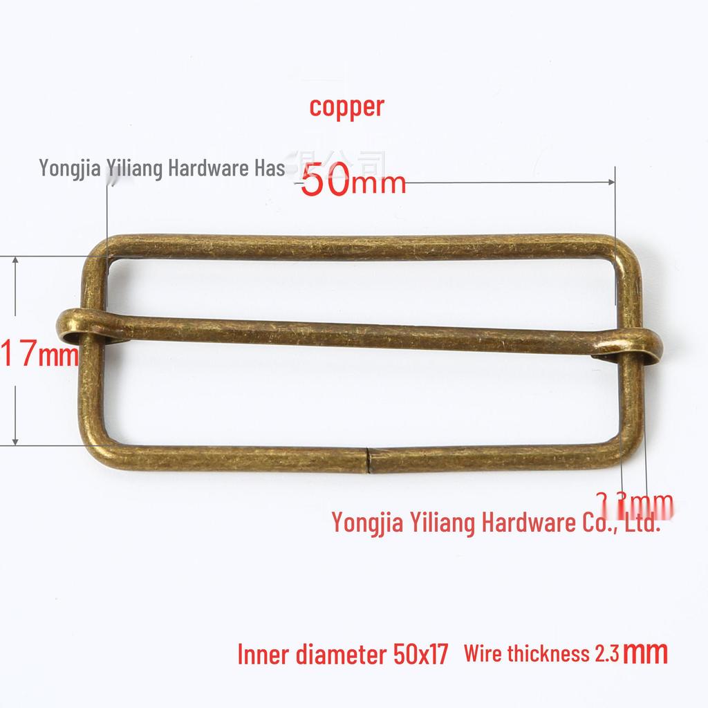 Stainless Steel Adjustable D-Ring Buckle - Copper Three-Speed Wire Pull Design