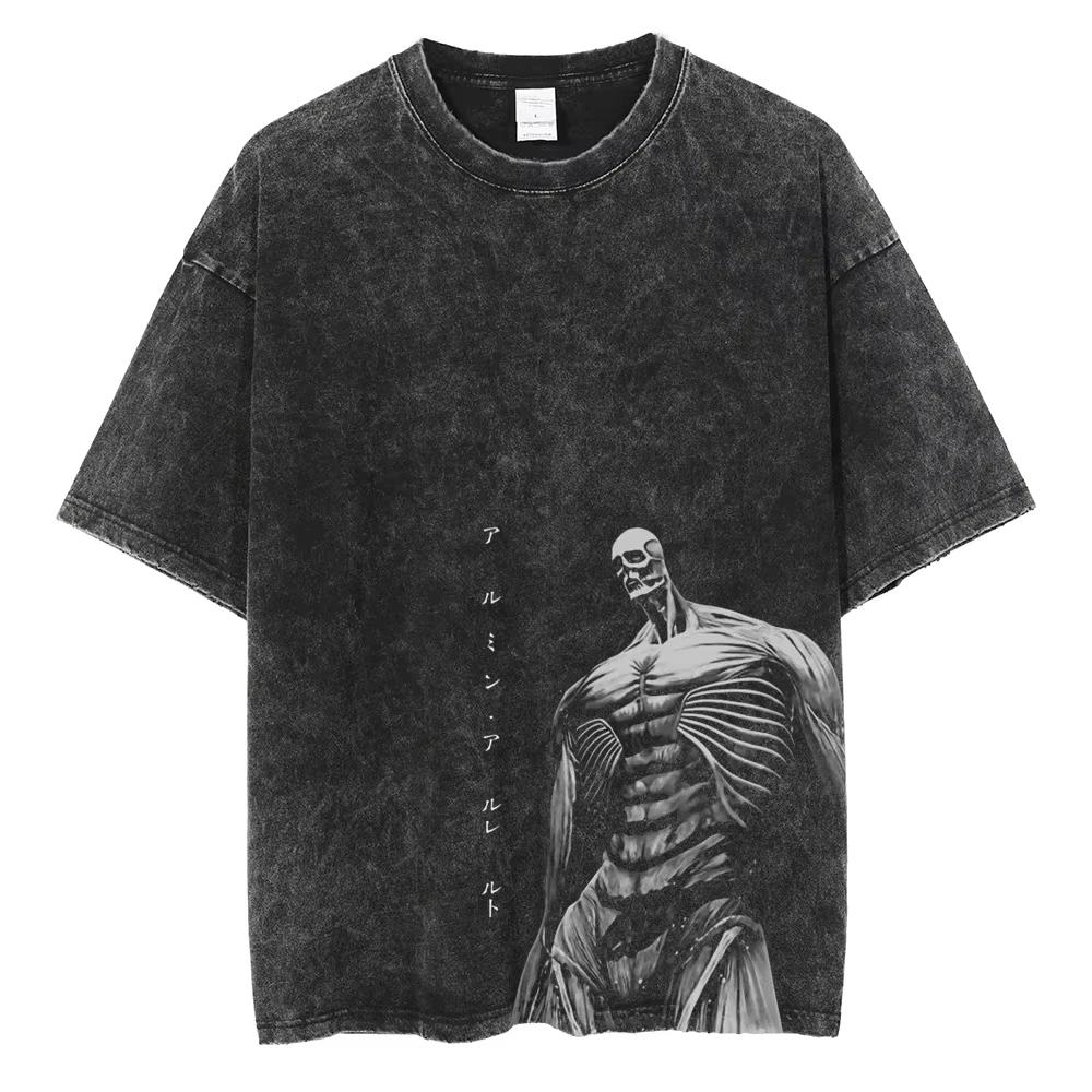 Hip Hop T-Shirt Anime Printed Streetwear Short Sleeve Vintage Japanese Graphic TShirt Men Harajuku Casual Daily Wear Cool Top