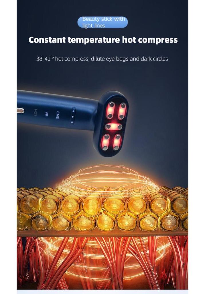 EMS Microcurrent Eye Massager for Dark Circles with Heat Therapy