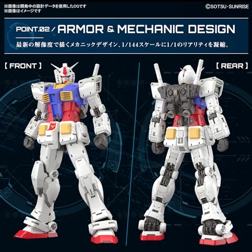 RG Mobile Suit Gundam RX-78-2 Gundam Ver.2.0 1/144 Scale Color-coded Plastic Model