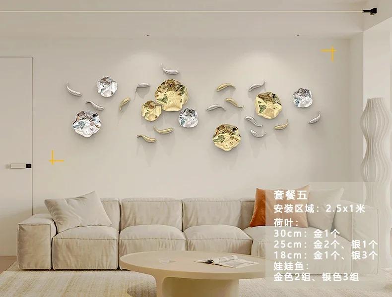 Imitacja metalu plastikowy liść lotosu karp salon sofa tło wisiorek dekoracja ścienna dekoracja ścienna sypialni naklejka ścienna