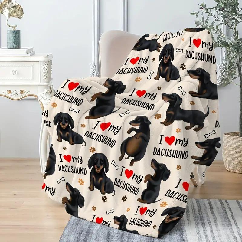 Dachshund Blanket, Super Soft And Comfortable Dachshund Flannel Blanket For Sofa Bed Blanket