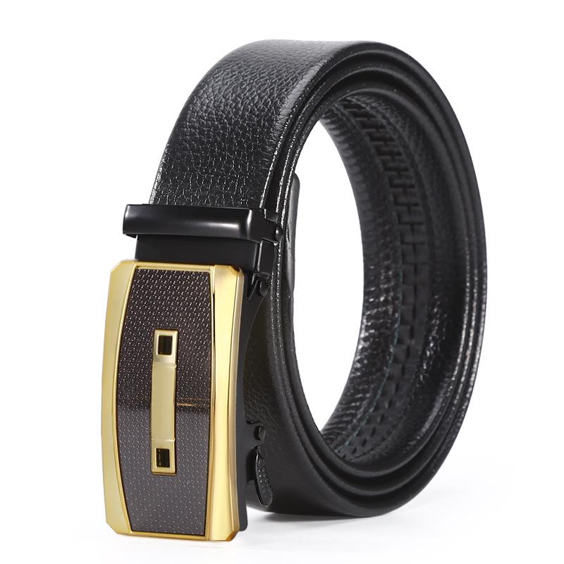 Herren Litschi Muster Automatik Schnalle Business Gürtel
