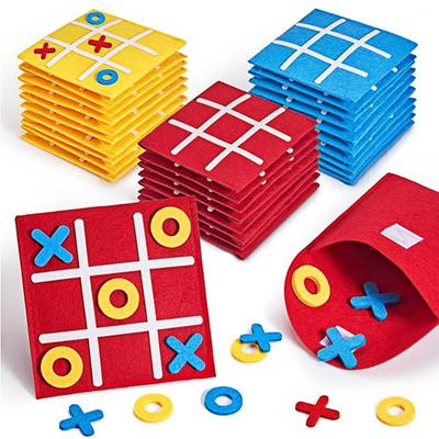 3/12/24Pcs Mini XO Felt Board Game Educational XO Puzzle Toy Toddler Boys