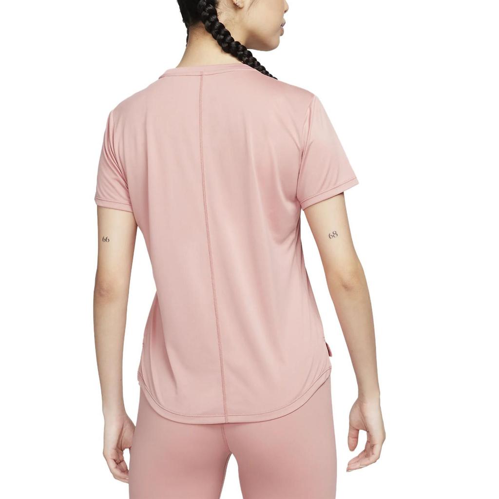 Nike Dri Fit T Shirts Women's Light Pink Crew Neck Moderate Straight Fit DD0639-618