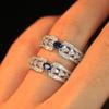 New Sapphire Ring Full Diamond Set Zircon Ring Elegant Light Luxury Fashion Accessories for Women