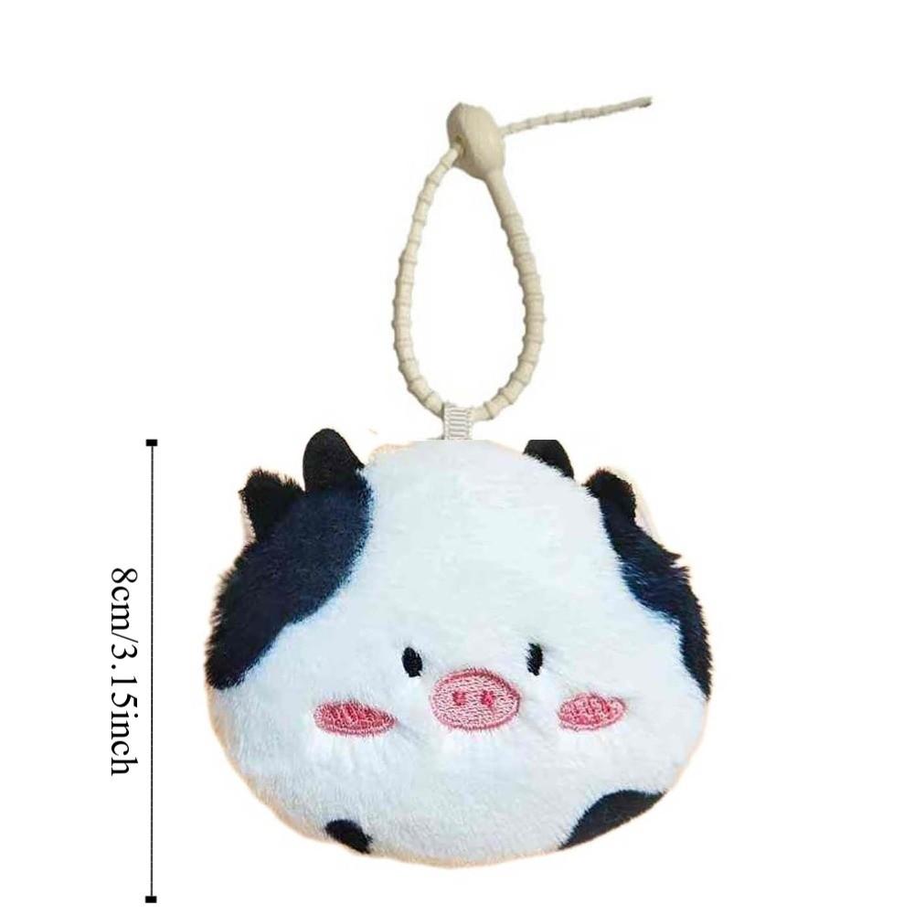 Raccoon Plush Coin Purse Cow Plush Wallet Pendant Headphone Bag Plush Earphone Bag  Change Storage