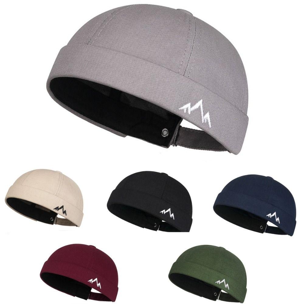 Retro Embroidery Docker Cap Adjustable Beanie Bonnet New Hip Hop Hat  Unisex