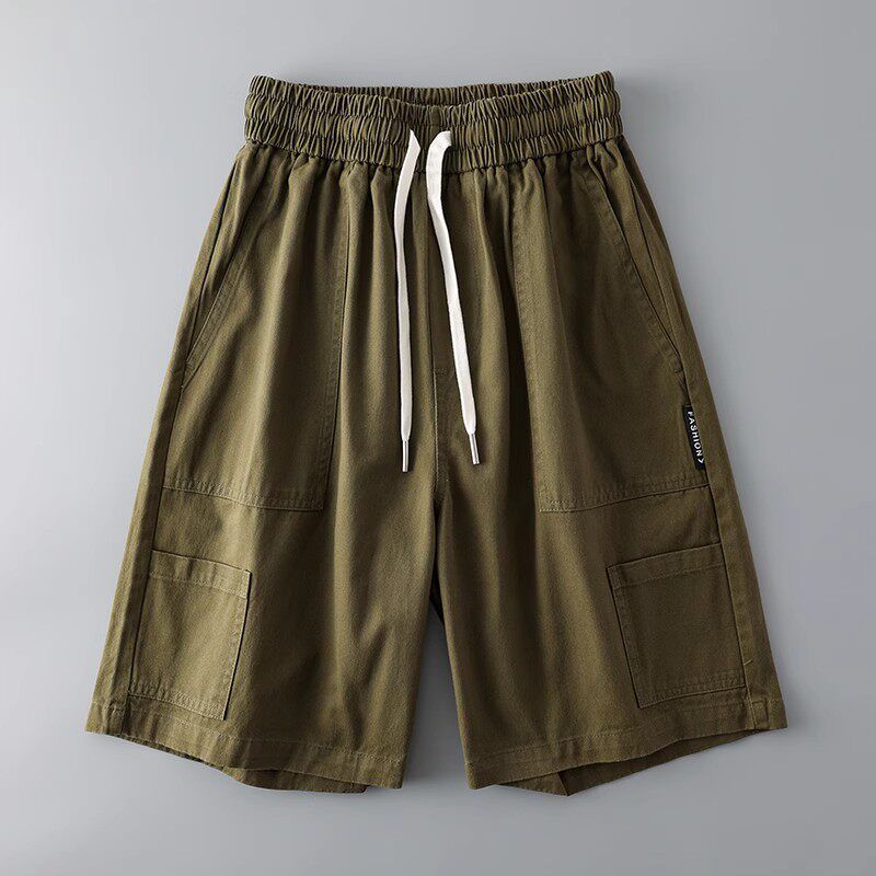 Trendy Japanese Style Simple Export Export Parka Shorts Army Green M