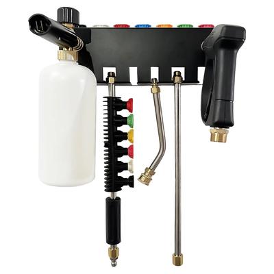 Pressure Washer Gun Snow Foam Lance Holder for Foam Cannon Nozzle Tip and Wand Extension Storage Rack Fit 1/4" Quick Connector