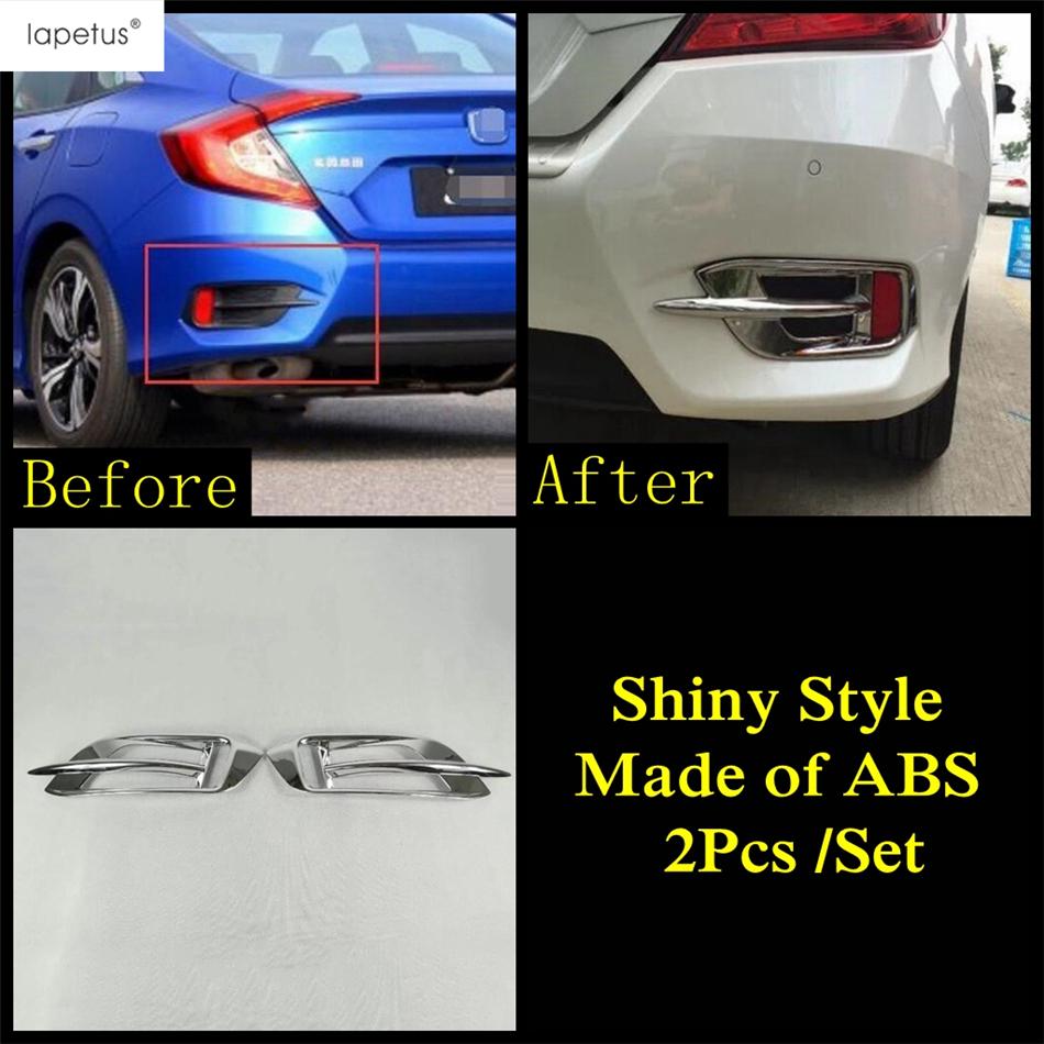 Chrome Front Rear Fog Lamp Light Ring Eyebrow Eyelid Molding Cover Trim For Honda Civic 2016 2017 Car Accessories Exterior Kit