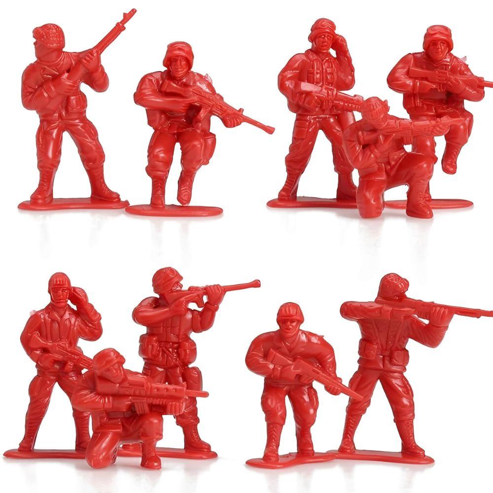 13/48pcs 1.97inch Red/Blue Plastic Soldier Figurine Scene Sand Table Exercise Desktop Room Decoration Collection Gifts YMY