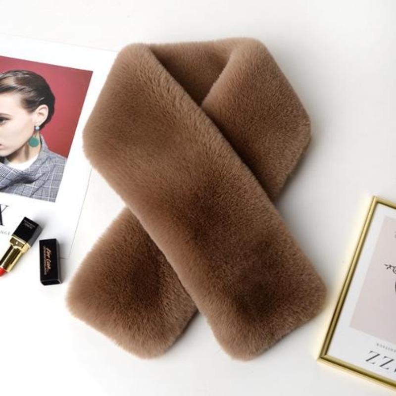 

Женский шарф из искусственного меха кролика рекса, двусторонний бархатный мягкий теплый цельнокожаный шарф-воротник, зимний воротник из искусственного меха кролика сето.