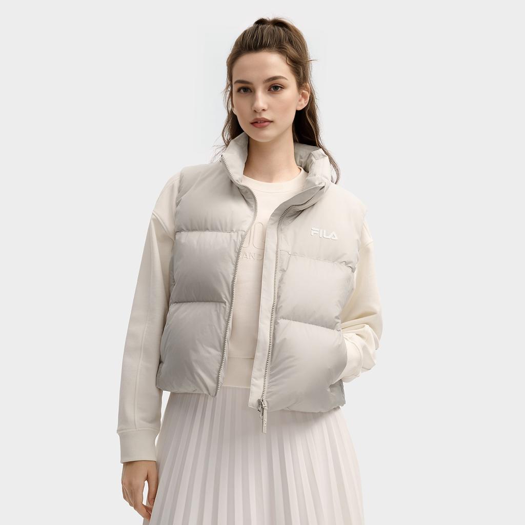 FILA Original RGB Multicolor Fashion Simple Personality Retro Classic Versatile Casual Daily Comfortable Warm Short Down Vest Women vest F11W549907FGY